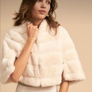 White faux fur shawl BHLDN
